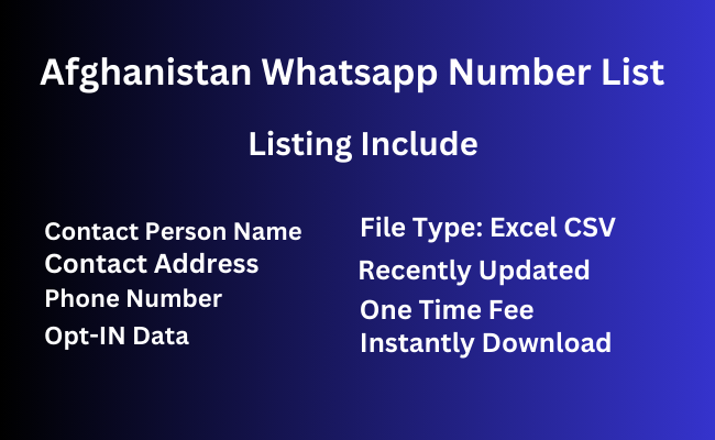 Afghanistan whatsapp number list