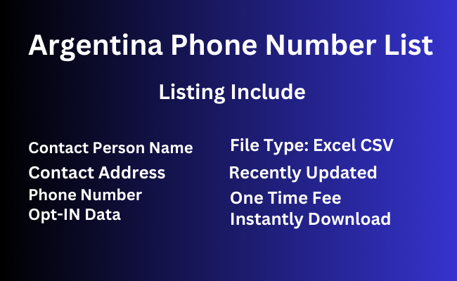 Argentina phone number list