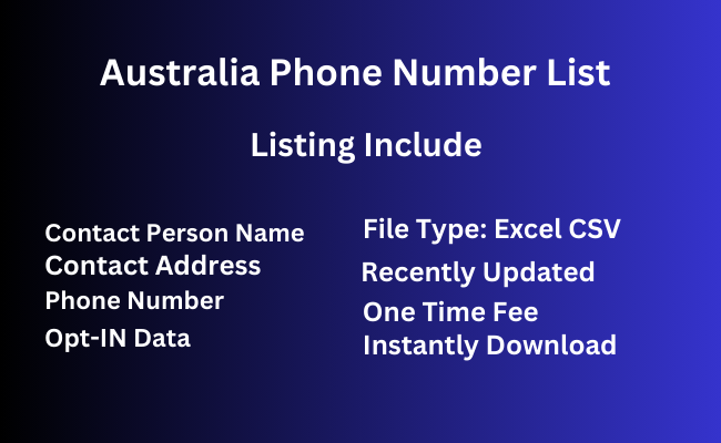 Australia phone number list