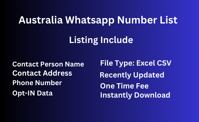 Australia whatsapp number list