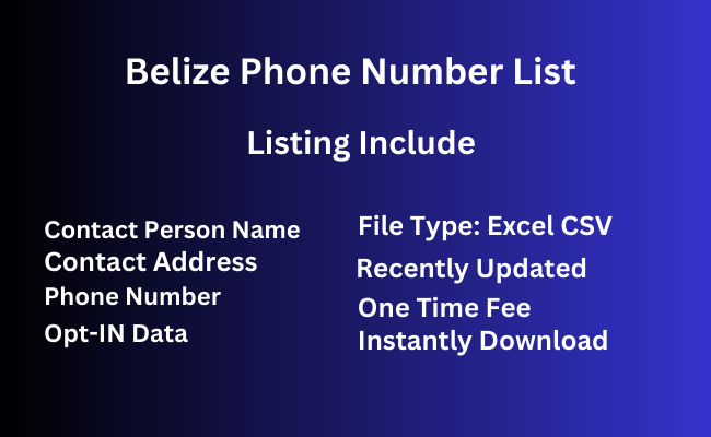 Belize phone number list