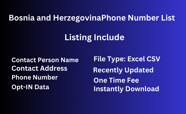 Bosnia and Herzegovina phone number list