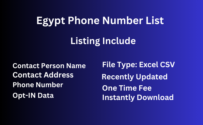 Egypt phone number list