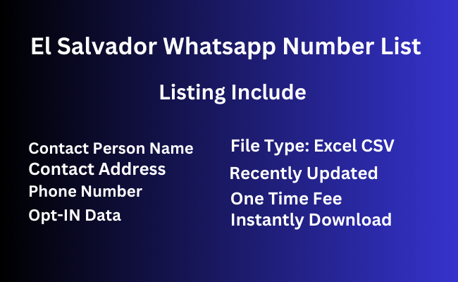 El Salvador whatsapp number list