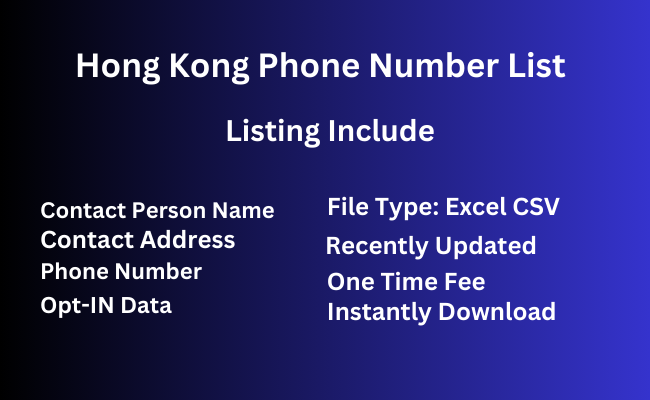 Hong Kong phone number list