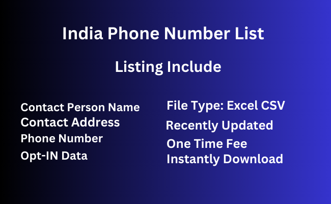 India phone number list