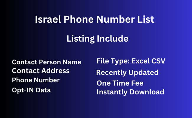 Israel phone number list