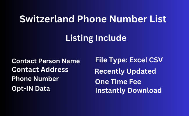 Switzerland phone number list