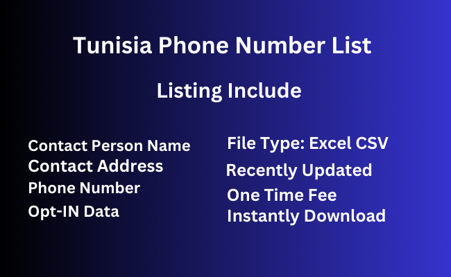 Tunisia phone number list