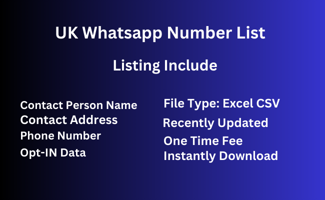 UK whatsapp number list